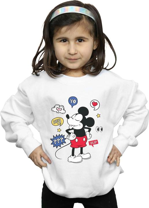 Actual product image Disney Girls Mickey Mouse Tongue Out Sweatshirt (140, 146)