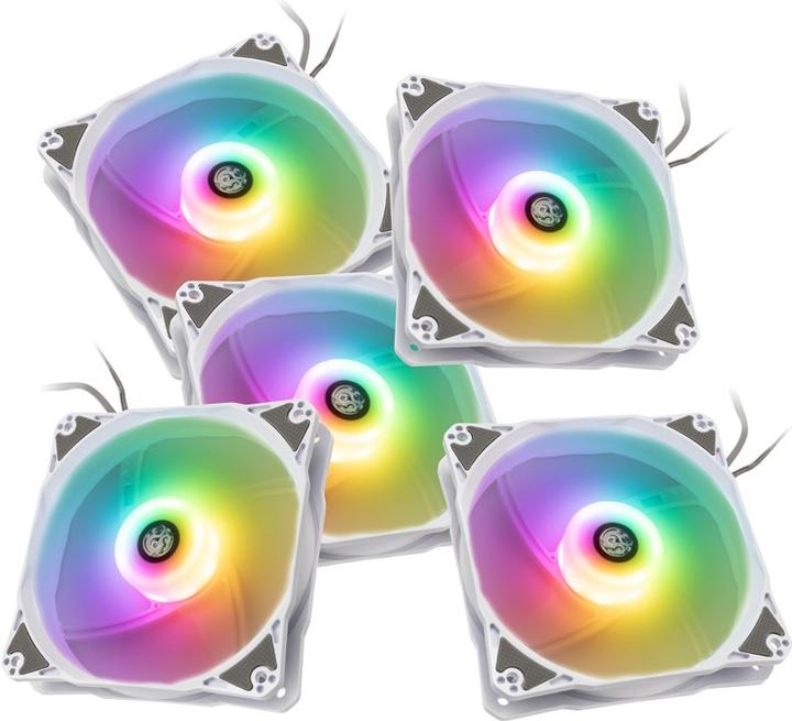 Bitspower Notos RGB PWM fan, 120mm - white, 5-pack (120 mm, 5 x)