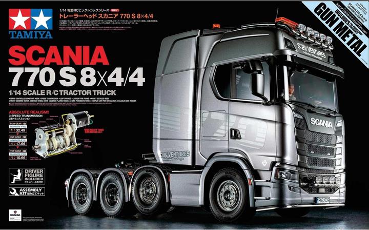 Actual product image Tamiya 1/14 RC Scania 8x4/4 Gun Metal (Kit)