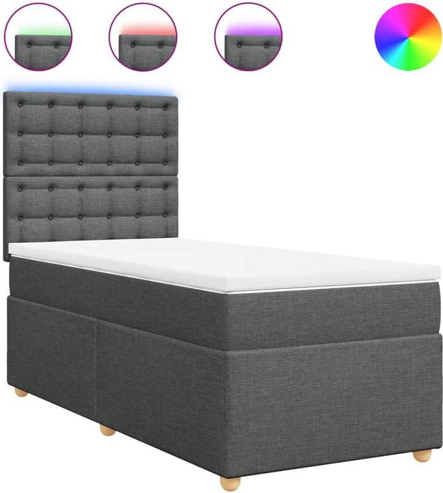 Produktbild VidaXL Bo x springbett mit Matratze 90 x 190 cm Stoff (90 x 190 cm, 90 x 190 cm)