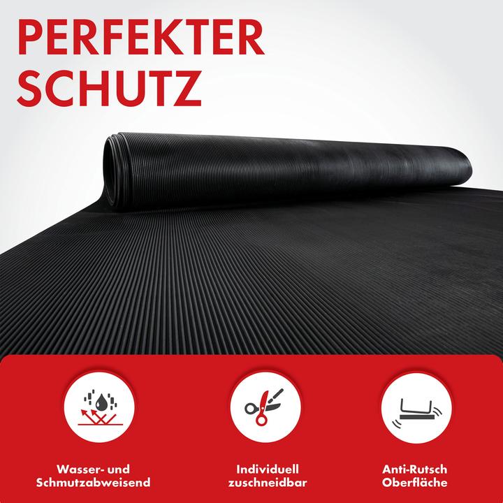 Image du produit Walser Gummimatte Saturn, zuschneidbare Meterware feinripp 100x250 cm schwarz