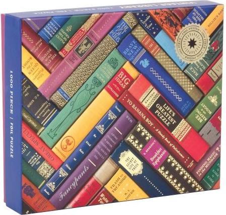 Actual product image Abrams & Chronicle Phat Dog Vintage Library 1000 Piece Foil Stamped Puzzle (1000 pieces)