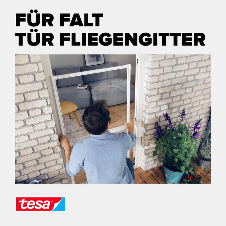 Produktbild tesa FALT Insektenschutz Adapter für Türen, Tür-Klemme für die Montage ohne Bohren oder Schrauben