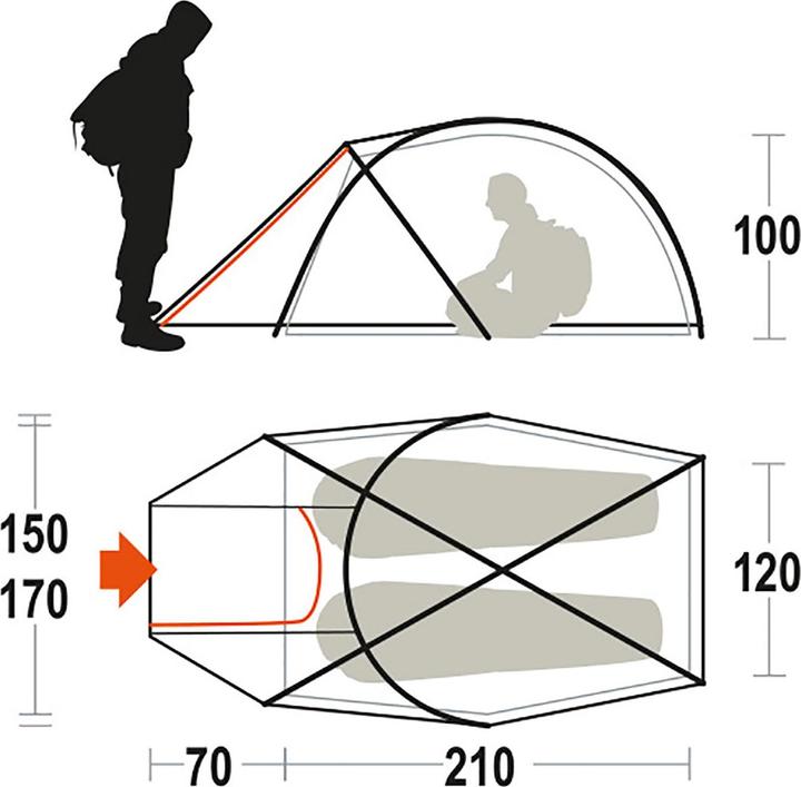 Actual product image Ferrino Pilier 2 (Dome tent, 3.45 kg, 2 persons)