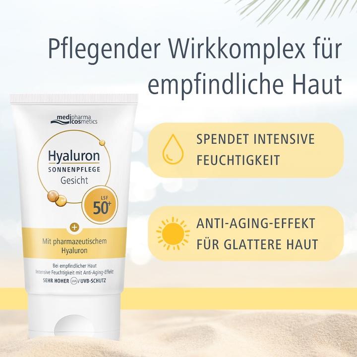 Produktbild Medipharma cosmetics Hyaluron Sonnenpflege Gesicht LSF 50+, 50 ml Creme (Sonnencreme, SPF 50+, 50 ml)