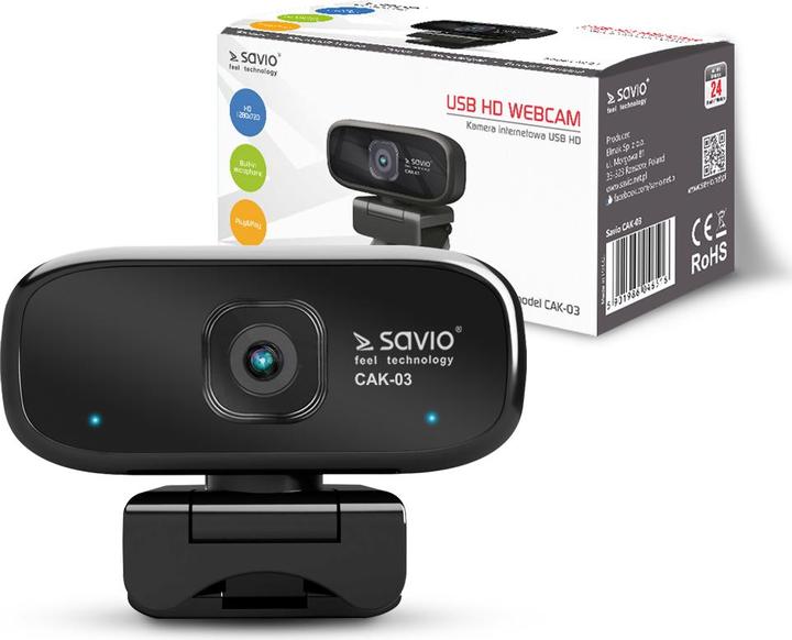 Immagine prodotto Savio Webcam Elmak USB HD CAK-03 con microfono, 1280x720 (2 Mpx)