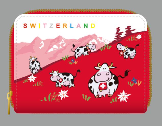 Actual product image CreaDiva Portemonnaie Kühe rot