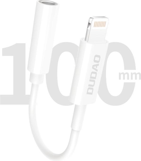 Actual product image Dudao Audio Adapter L16i Lightning to Mini Jack 3.5mm (white) (Lightning, 3.5mm jack)