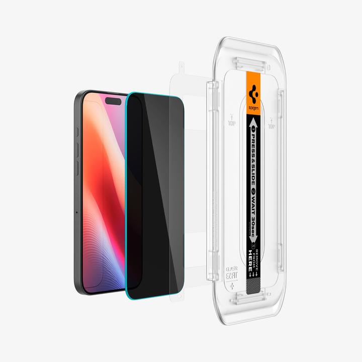 Immagine prodotto Spigen Glas.Tr "Ez Fit" 2-Pack per iPhone 16 Pro Max 6,3" privacy (2 Pezzo/i, Apple iPhone 16 Pro Max)