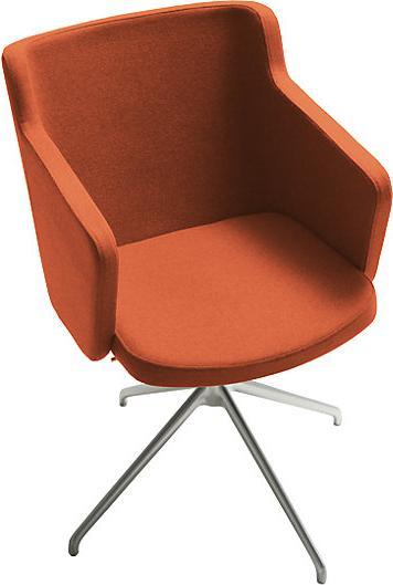 Produktbild Topstar Besprechungssessel SFH, 3D-Sitzgelenk und Aluminium-Fusskreuz, orange