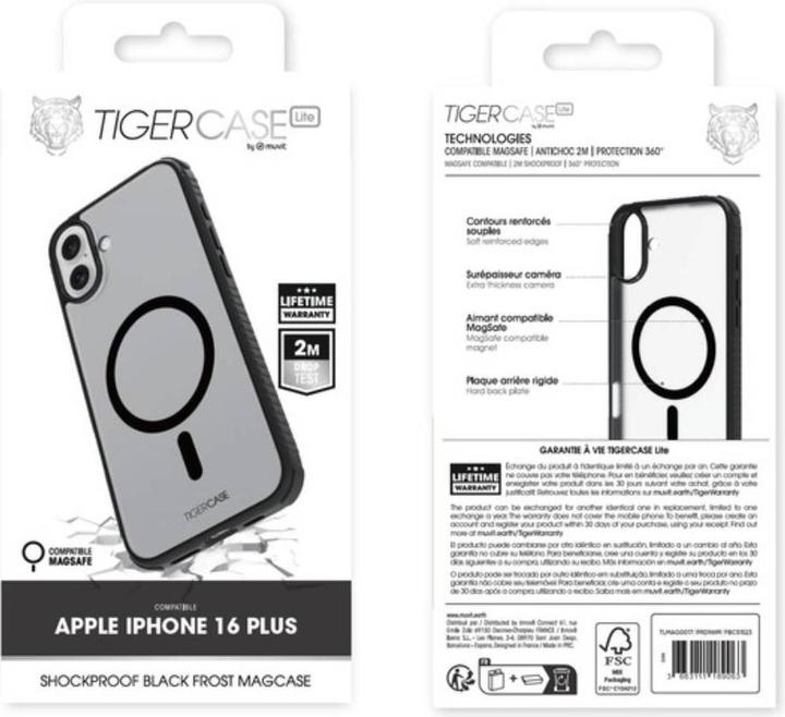 Image du produit Tiger Coque Lite Bord Noir Magsafe 2m Iphone 16 Plus (Apple iPhone 16 Plus)