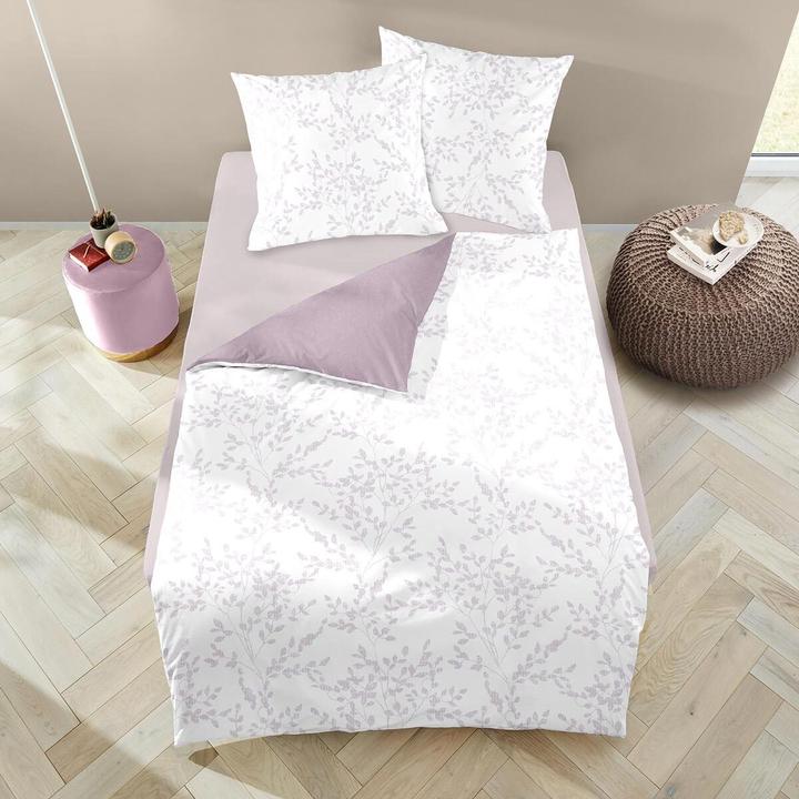 Produktbild Dormisette Melange Flanell Bettwäsche Greve flieder (Bettwäsche Set, 155x220 cm + 80x80 cm)
