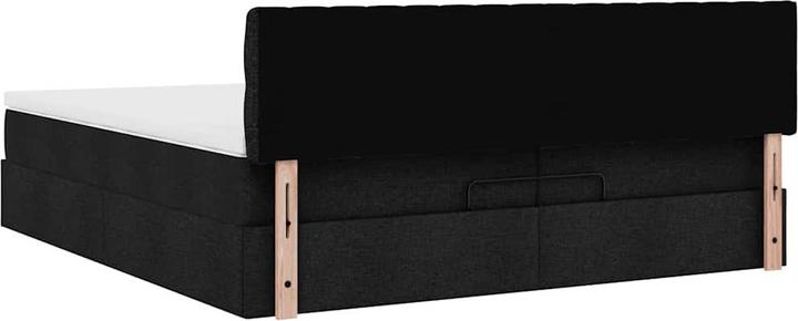 Actual product image VidaXL Ottoman bed with mattresses black 200x200 cm fabric (200 x 200 cm)