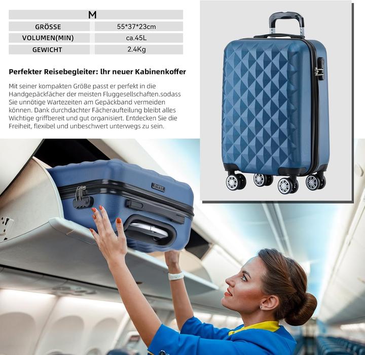 Actual product image Beibye Hartschalen-Trolley (45 l, Hand luggage (up to 50 litres))