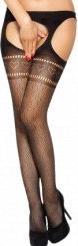 Actual product image Passion Suspender tights with hearts (S, M, L)