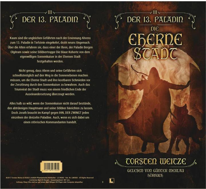 Immagine prodotto La città dell'onore: Il 13° Paladino Volume III (Torsten Weitze, Günter Merlau, Media LAUSCH, Tedesco)