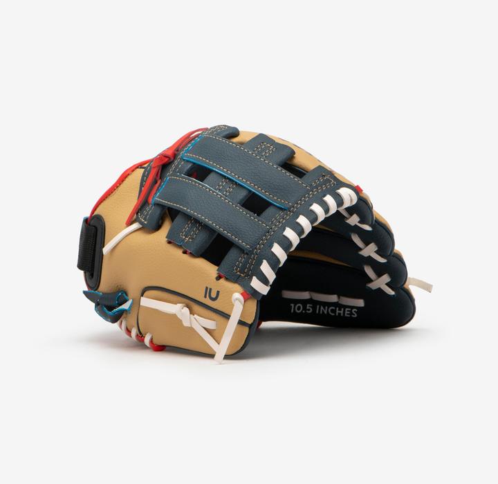 Actual product image Kipsta Kids baseball glove right thrower - BA100 blue/beige (10.50")