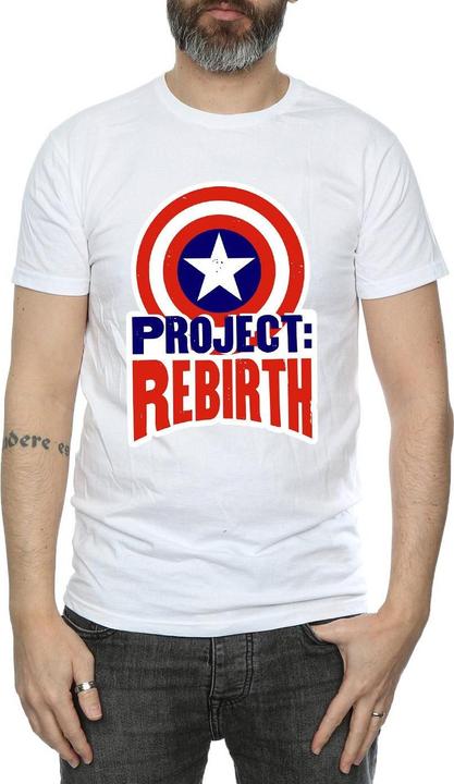 Actual product image Mens Captain America Project Rebirth T-Shirt (S)