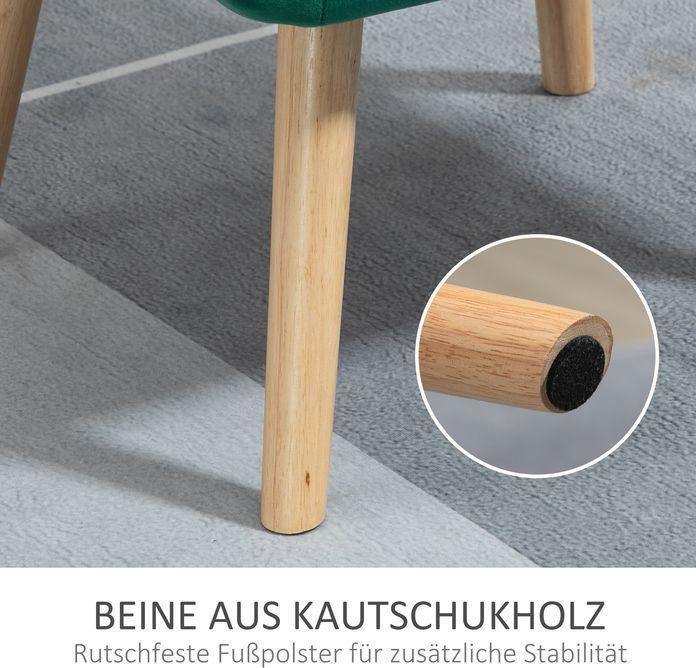 Produktbild Swisshandel24 Einzelsessel Relaxsessel mit Samtoptik, erhöhte Beine skandinavisch Polstersessel, Grün