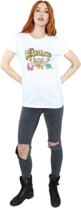 Actual product image The Flintstones Womens/Ladies Group Distressed Cotton Boyfriend T-Shirt (3XL)