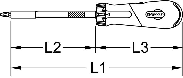 Actual product image KS Tools 1/4" Revolver Ratchet Bit Screwdriver (40 Nm)