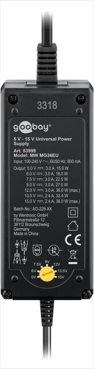 Produktbild Goobay Universal-Netzteil 3V-12V 1.0 A