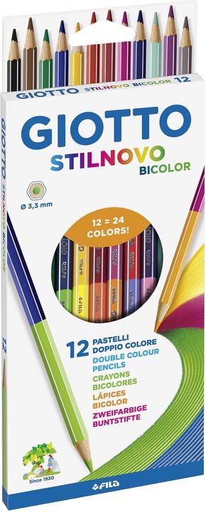 Actual product image Giotto Colored pencil Stilnovo Bicolor 12s (Multicolor, 12 x)