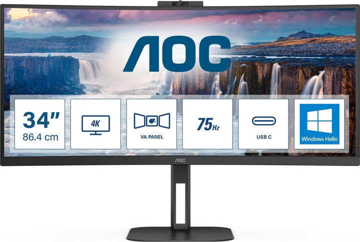 Actual product image AOC CU34V5CW/BK (3440 x 1440 pixels, 34")