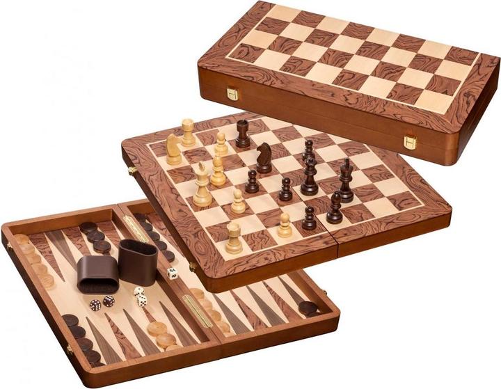 Actual product image Philos Chess Backgammon Checkers Set