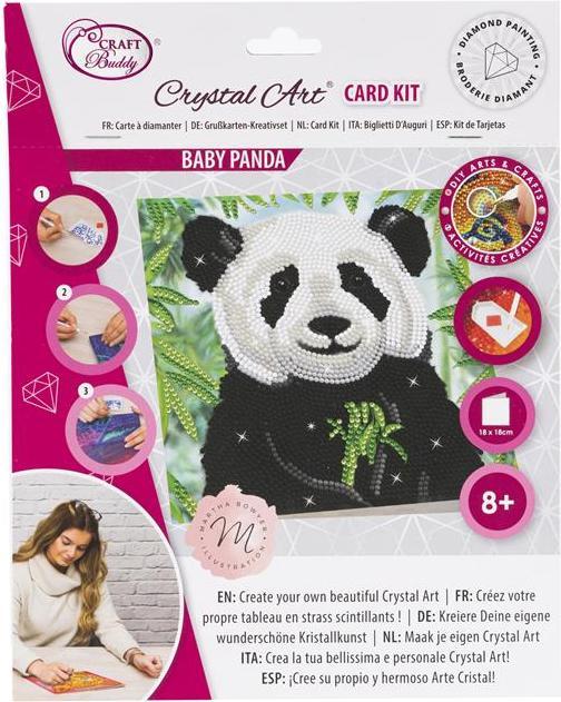 Image du produit Craft Buddy Baby Panda, Carte 18x18cm Crystal Art