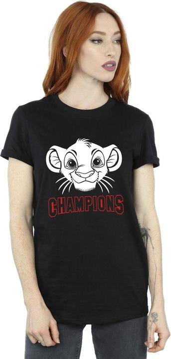 Actual product image Disney Womens/Ladies The Lion King Simba Face Champion Cotton Boyfriend T-Shirt (XXL)