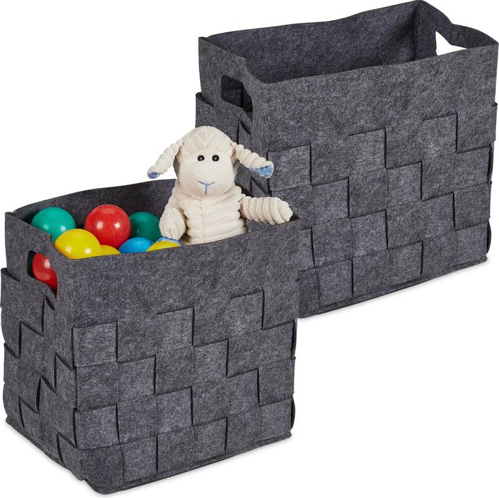 Produktbild Relaxdays 2x Aufbewahrungskorb (2 x, 30 x 24 x 30 cm)