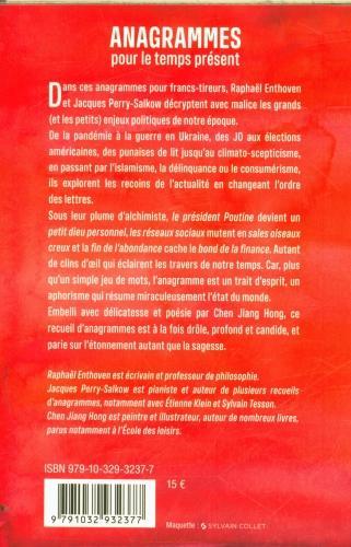 Immagine prodotto Anagrammes pour le temps présent (Francese, Enthoven Raphaël, Perry-Salkow Jacques, 2024)