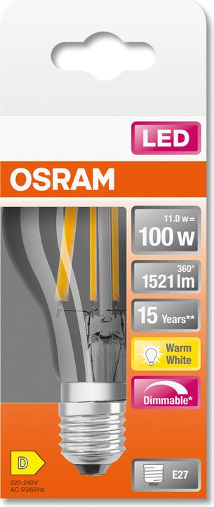 Produktbild Osram Led Retrofit Classic A (E27, 11 W, 1521 lm, 1 x, D)