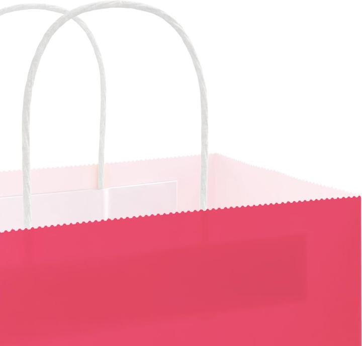 Produktbild VidaXL Kraftpapiertüten 50 Stk. mit Henkel Rosa 21x11x36 cm Papiertüte (Geschenktüte, 50 x)