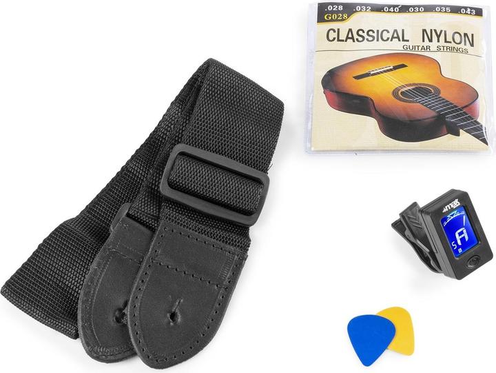 Produktbild Max Konzertgitarre SoloArt Set Blau (Akustik Gitarren Set, Holz)
