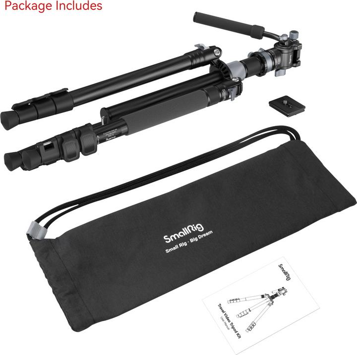 Produktbild SmallRig Travel Video Tripod Kit (Metall, Kunststoff, Carbon)