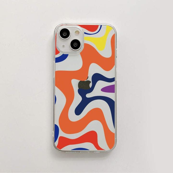 Produktbild PhoneLook Hülle Gummi Silikon farbige Wellen Margarita (Apple iPhone 14 Pro)