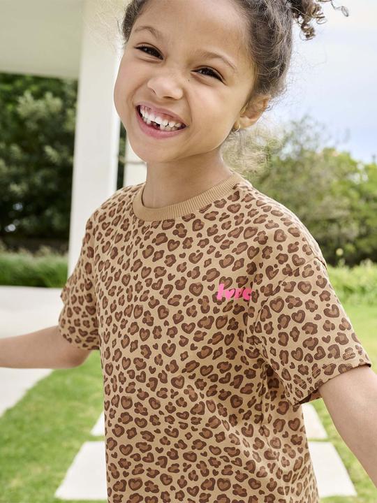 Produktbild Vertbaudet Bedrucktes Mädchen T-Shirt, leichte Oversized-Form (128)