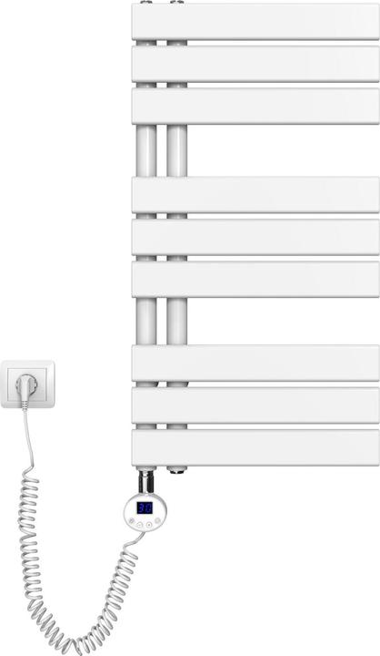 Emke Elektrischer Handtuchwärmer mit Heizstab und Timer, Weiss 762x400mm 400W (400 W)
