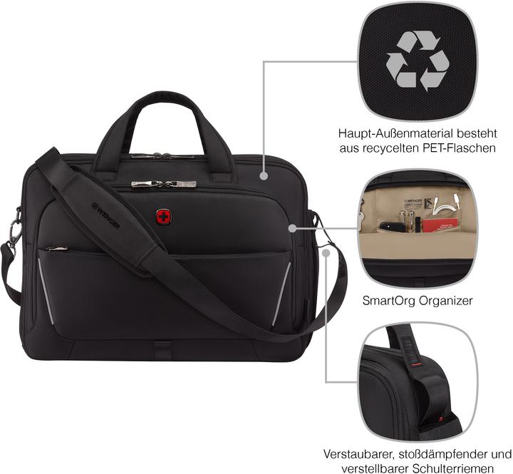 Produktbild Wenger Meteor Brief 16 - 17" Laptop-Tasche mit Tablet-Fach - schwarz (17")