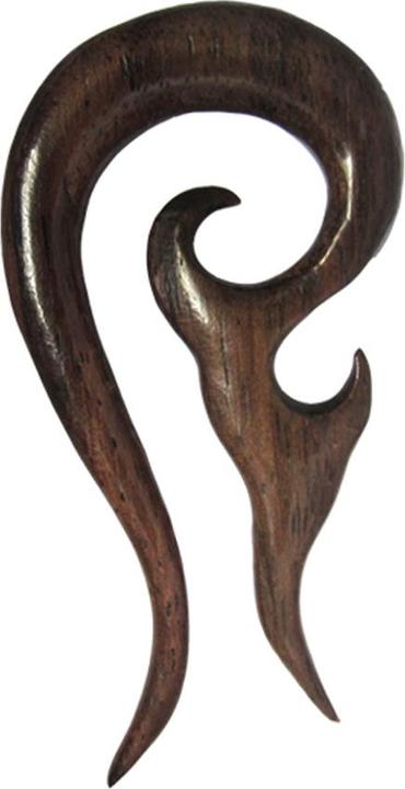 Immagine prodotto Star Piercing Fiamma a spirale con peso all'orecchio in legno di sonowood (senza ottone, Organico)