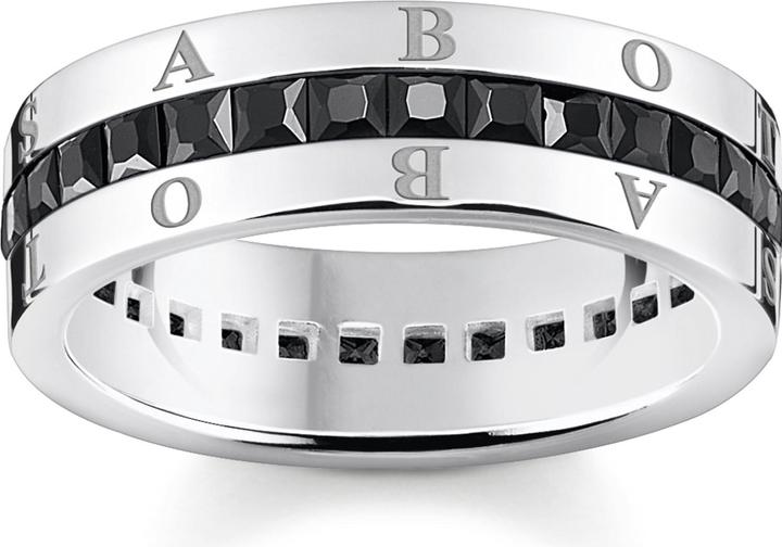 Image du produit Thomas Sabo Bague en ruban avec pierres noires Pavé d'argent (56, Argent 925)