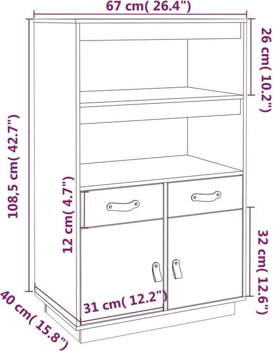 Immagine prodotto VidaXL Ramona (67 x 40 x 108,5 cm)
