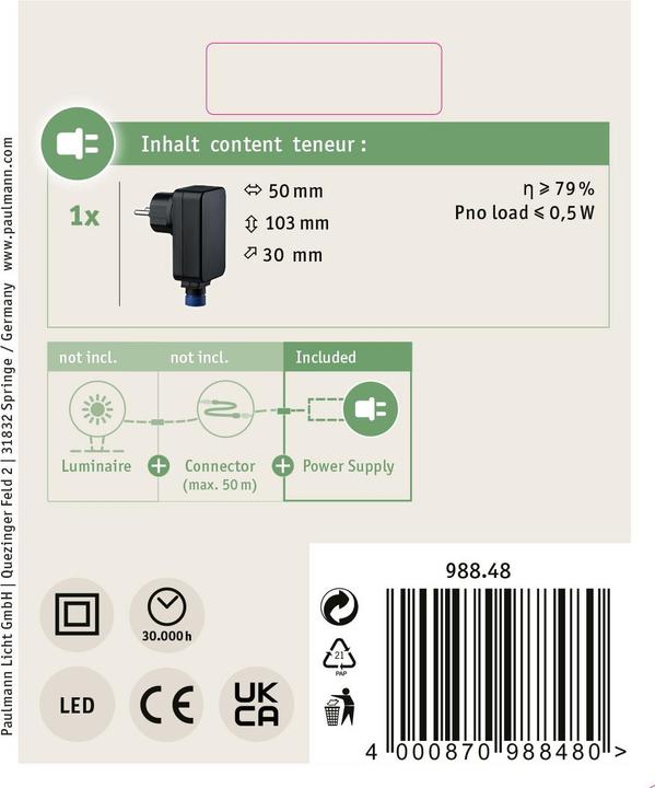 Actual product image Paulmann Plug & Shine Power Supply