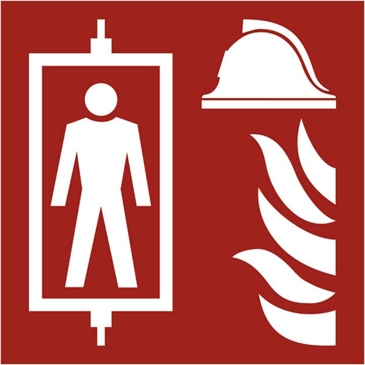 Moravia Fire protection sign fire brigade lift foil, 100x100 mm