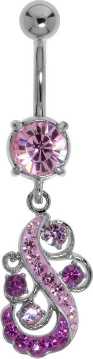 Bijouteria Bauchpiercing (Zirkonia, Chirurgenstahl 316L, Kristall, Messing rhodiniert)