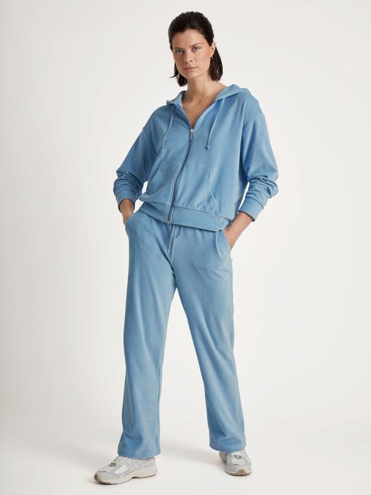Actual product image Calida Sweat jacket loungewear "Lounge Velours" light blue (38)