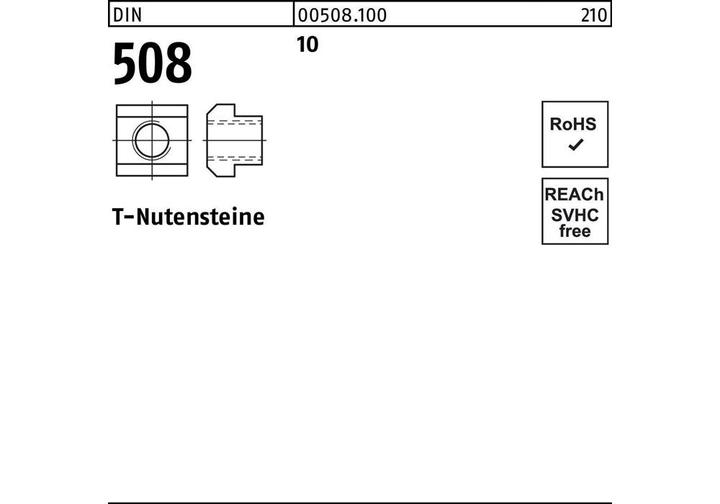 Produktbild T-Nutenstein DIN 508 M 14 x 16 10 für T-Nuten 16 mm