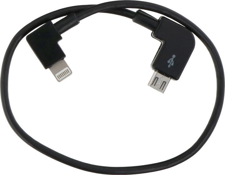 Produktbild No Name Micro-USB zu Lightning Datenkabel für DJI Schwarz (DJI Spark)